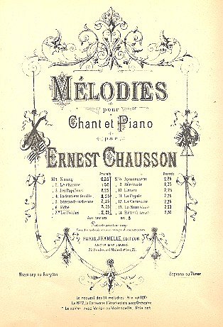 E. Chausson: 14 Melodies no 6: Hebe