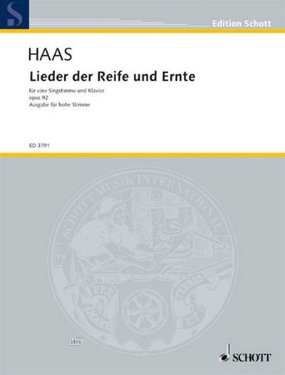 J. Haas: Lieder der Reife und Ernte op. 92 