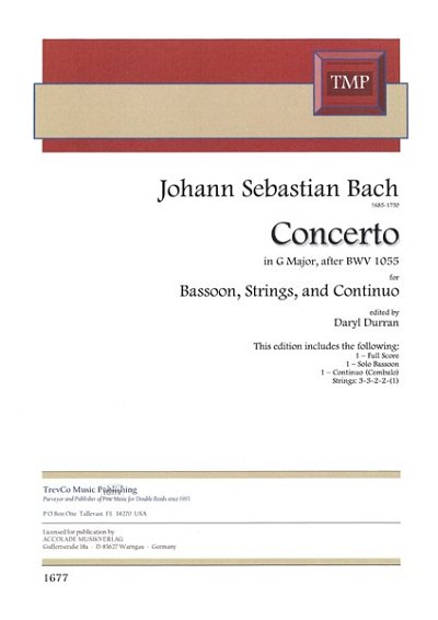 J.S. Bach: Konzert nach BWV 1055 G-Dur, Fagott, Streicher