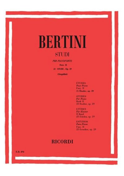 H. Bertini: 25 Studi Per il 2° Grado Op. 29, Klav