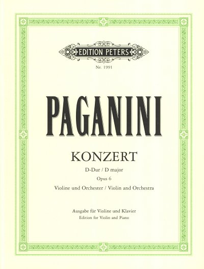 N. Paganini: Konzert Nr. 1 D-Dur op. 6, VlKlav (KA+St)
