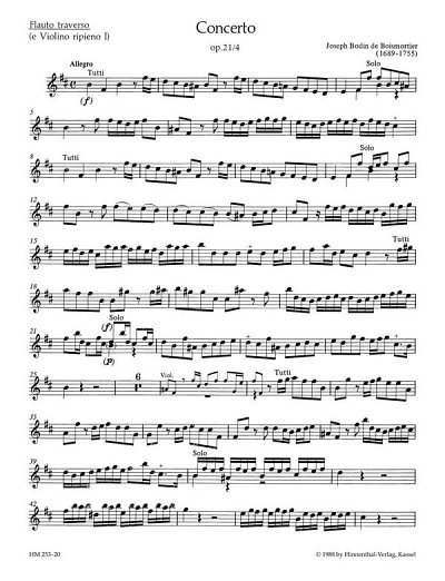 J.B. de Boismortier: Concerto für 2 Soloinstrumente (Flöte,