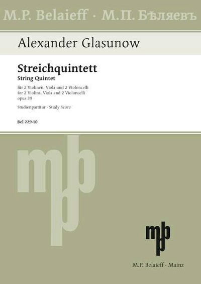 DL: A. Glasunow: Quintett A-Dur, 2VlVla2Vc (Stp)