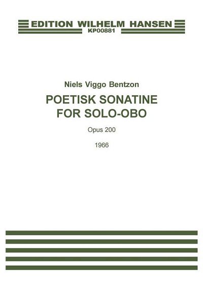 N.V. Bentzon: Poetisk Sonatine Op.200 , Ob