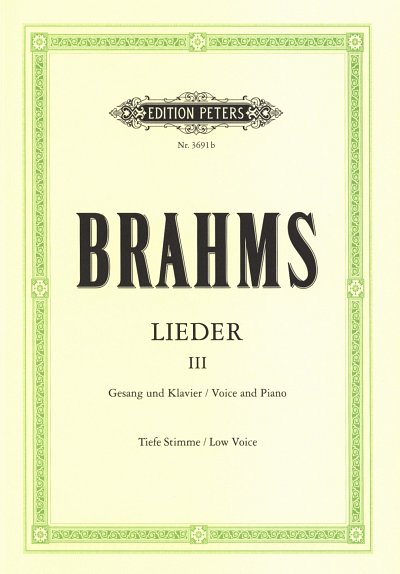 J. Brahms: Lieder 3 - tiefe Stimme, GesTiKlav