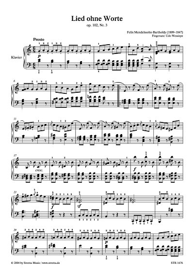 DL: F. Mendelssohn Bartholdy: Lied ohne Worte C-Dur op. 102,