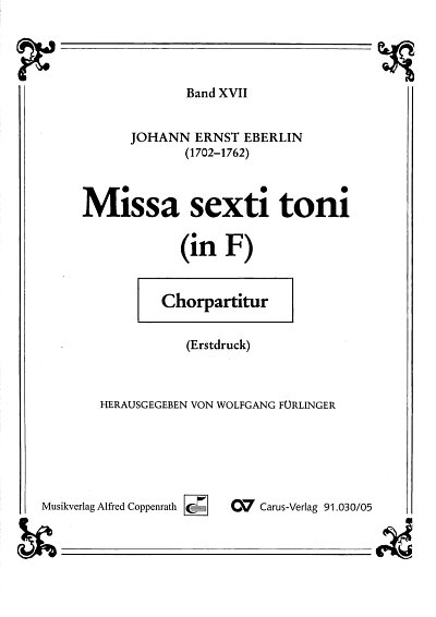 AQ: J.E. Eberlin: Missa sexti toni (in F), 4GesGch2 (B-Ware)
