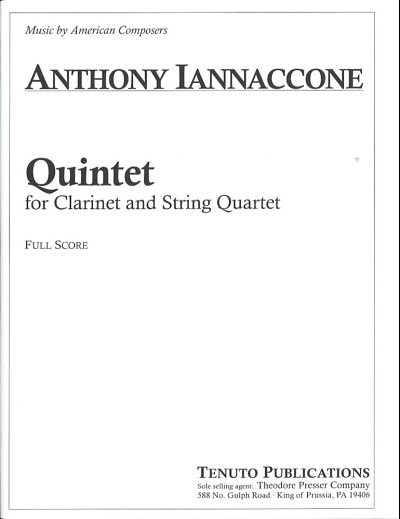 I. Anthony: Quintet for Clarinet and String Qu, Stro (Part.)