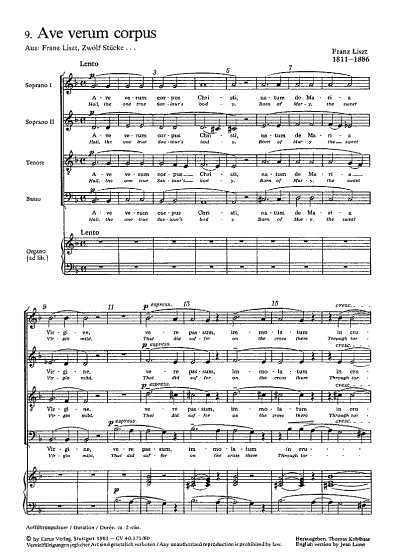 F. Liszt: Ave verum corpus S 44 / Partitur