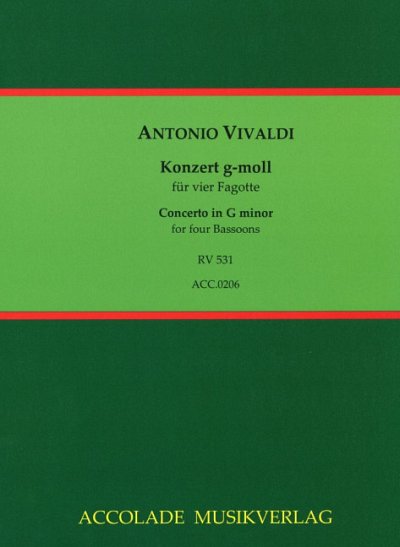 A. Vivaldi: Konzert g-Moll RV 531, 4Fag (Pa+St)