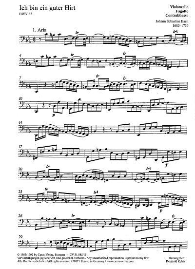 J.S. Bach: Ich bin ein guter Hirt BWV 85; Kantate zum Sonnta