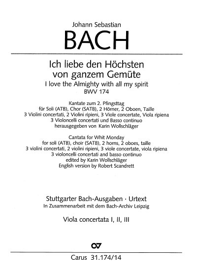 J.S. Bach: Ich liebe den Höchsten , 3GesGchOrch (Vlasolo1-3)