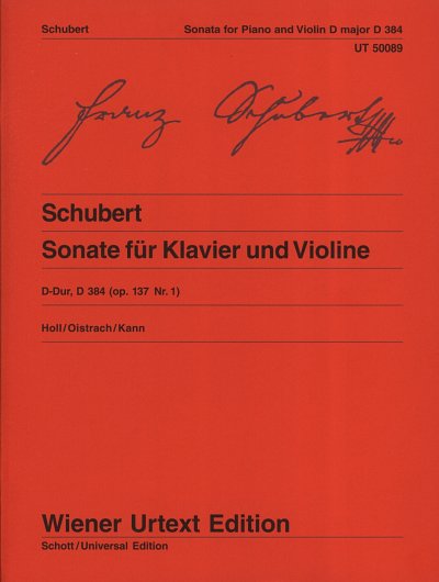 F. Schubert: Sonate (Sonatine)  D-Dur op., VlKlav (KlavpaSt)