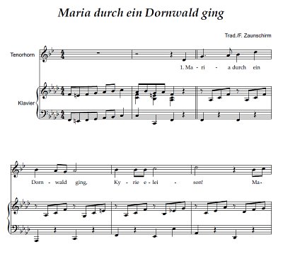 DL: (Traditional): Maria durch ein Dornwald gi, ThrnOrg (Par