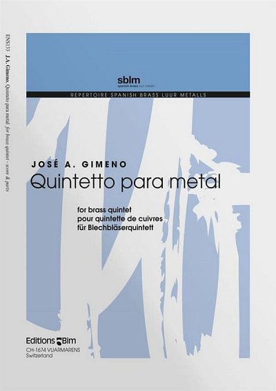 J.A. Gimeno: Quinteto para metal, 5Blech (Pa+St)