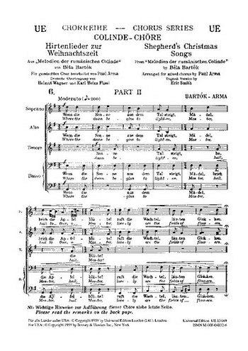 B. Bartók: Hirtenlieder zur Weihnachtszeit Band 2