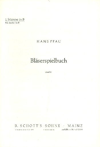H. Pfau: Bläserspielbuch Band 2