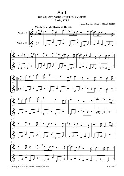 DL: J.-B. Cartier: Air I, 2 Violinen