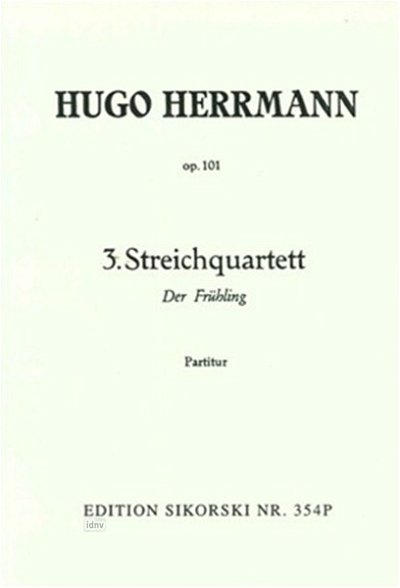 H. Herrmann: Streichquartett Nr. 3 op. 101, Studienpartitur