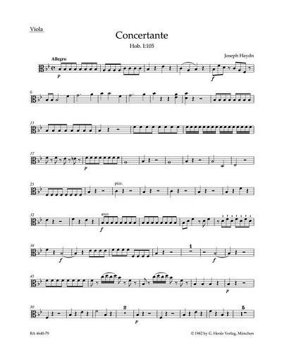J. Haydn: Concertante Hob. I:105, VlVcObFgOrch (Vla)