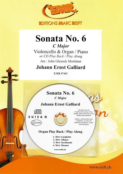 J.E. Galliard: Sonata No. 6, VcKlv/Org (+CD)