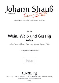 J. Strauss (Sohn): Wein, Weib und Gesang, Blasorch (Pa+St)