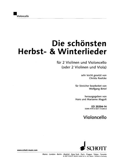 W. Birtel: Die schönsten Herbst- und Winterli, 2VlVa/Vc (Vc)