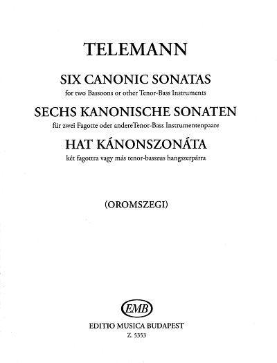 G.P. Telemann: Sechs Kanonische Sonaten, 2Fag/Vc (Sppa)