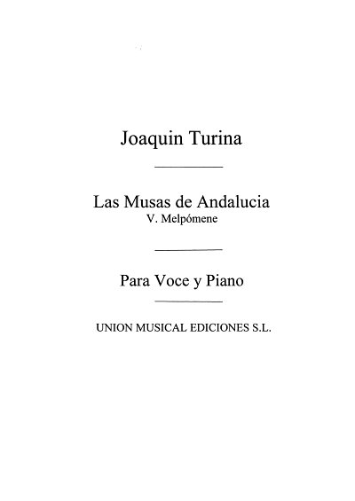 J. Turina: Musas De Andalucia No5 Melpomene Piano
