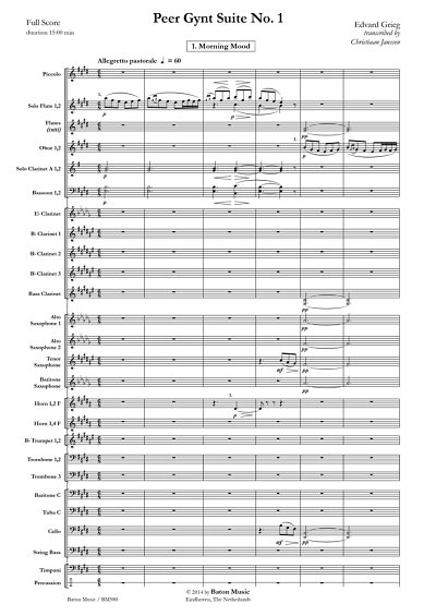 E. Grieg: Peer Gynt Suite No. 1, Blaso (Pa+St)