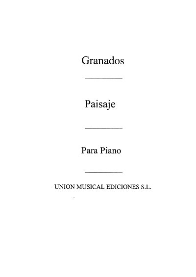 Paisaje Op.35 For Piano, Klav
