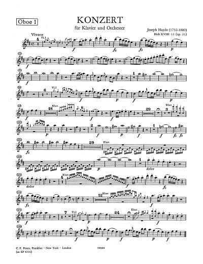 J. Haydn: Konzert D-Dur Hob 18/11 Op 21 - Klav Orch