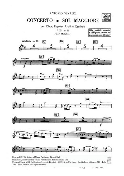 A. Vivaldi: Concerto Per Strumenti Diversi, Archi E B.C.: In