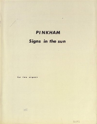 D. Pinkham: Signs in the Sun (1967)
