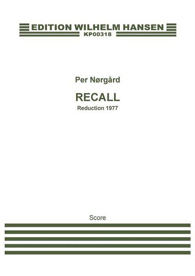 P. Nørgård: Recall - Concerto for Accor, AkksoloOrch (Part.)