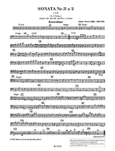 J. Rosenmüller: Sonata No. 2 E minor a 2