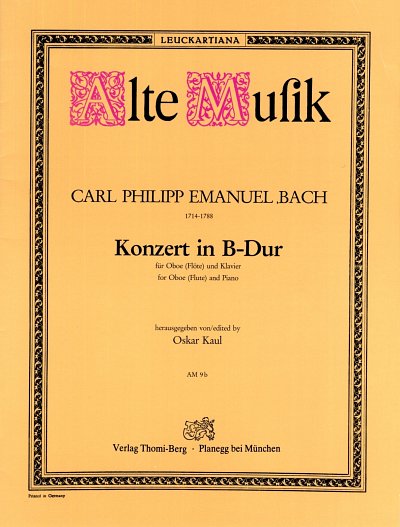 C.P.E. Bach: Konzert B-Dur Wotq. 164, Ob/FlKLav (KASt)