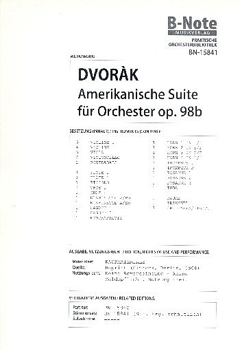 A. Dvořák y otros.: Amerikanische Suite für Orchester op.98b (Stimmen)