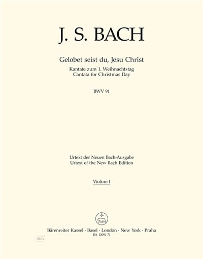 J.S. Bach: Gelobet seist du, Jesu Christ, 4GesGchOrcBc (Vl1)
