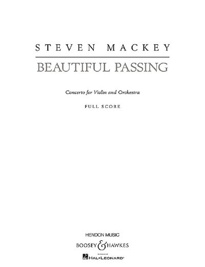 S. Mackey: Beautiful Passing, VlOrch (Part.)