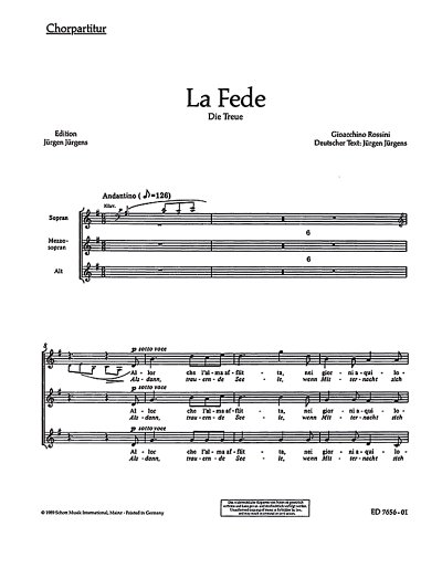 DL: G. Rossini: La Fede - Die Treue, Fch3Klv (Chpa)