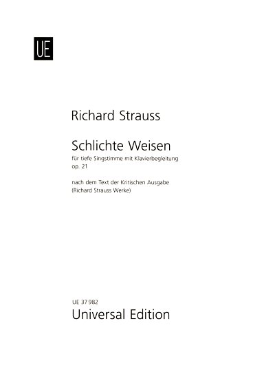 R. Strauss: Schlichte Weisen op. 21 TrV 160, GesTiKlav