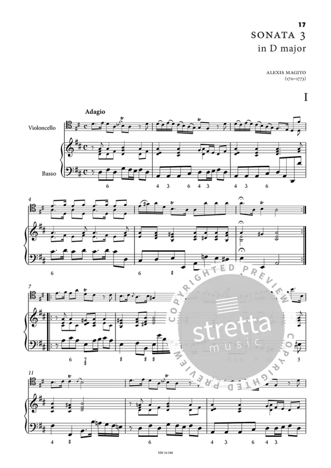 A. Magito: Six Sonatas Vol. 1 op. 1/1-3, VcBc (KlavpaSt) (3)