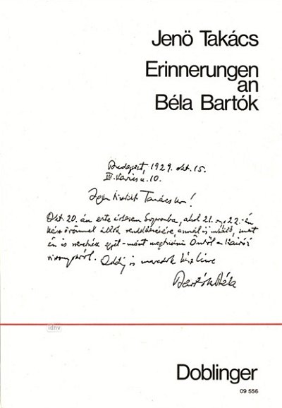 J. Takács: Erinnerungen an Béla Bartók (Bu)