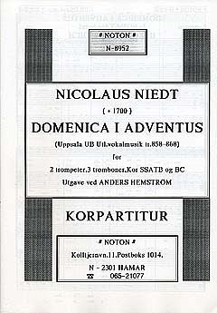 Niedt Nicolaus: Domenica I Adventus