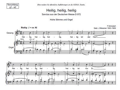 DL: F. Schubert: Heilig, heilig, heilig, GesH (Par2St)