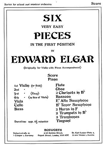 E. Elgar: Six Very Easy Pieces Op.22, Sinfo (Pa+St)