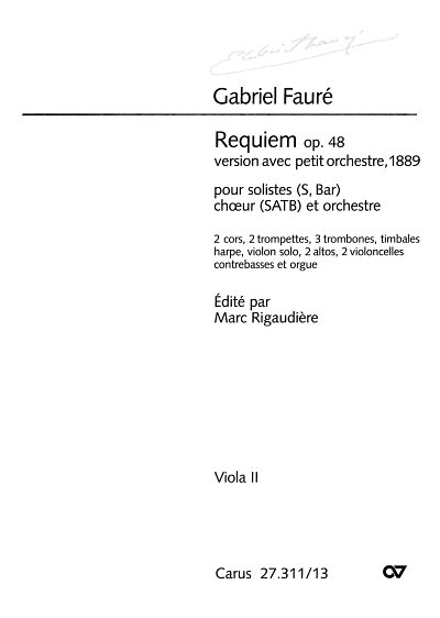 G. Fauré: Requiem op. 48, 2GsGchOrchOr (Vla2)