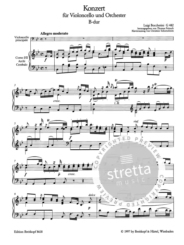 L. Boccherini: Violoncellokonzert B-dur G 482, VcOrch (KASt) (1)