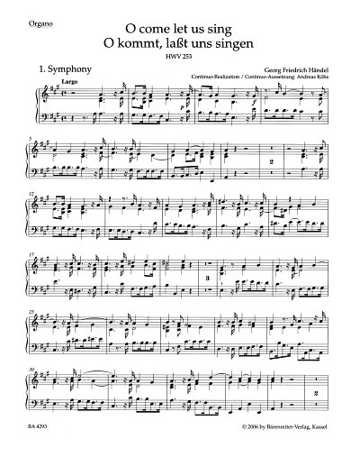 G.F. Händel: O come let us sing / O kommt, lasst uns singen HWV 253